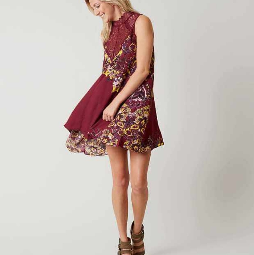 Free People Lace Marsha Printed Slip Dress - Picture 2 of 4
